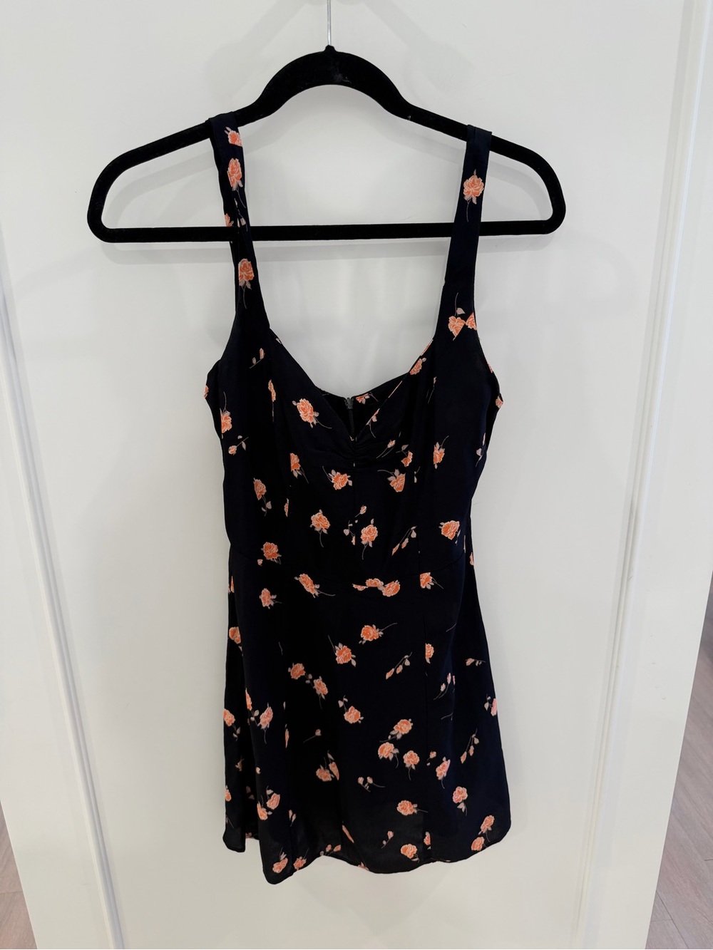 Reformation Lacie Black Mini Dress with Pink Floral Print - Picture 4 of 6